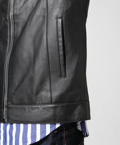 RAGEBLUE（レイジブルー）の「【先行予約】ラムレザーライダースジャケット（ジャケット/アウター・メンズ・ブラック・Ｍ/Ｌ）」の7枚目の写真