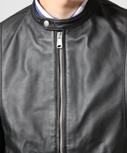RAGEBLUE（レイジブルー）の「【先行予約】ラムレザーライダースジャケット（ジャケット/アウター・メンズ・ブラック・Ｍ/Ｌ）」の4枚目の写真