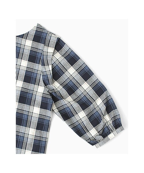 KBF（ケイビーエフ）の「2wayチェックプルオーバー（トップス・レディース・BEIGE/NAVY/RED・one）」の10枚目の写真