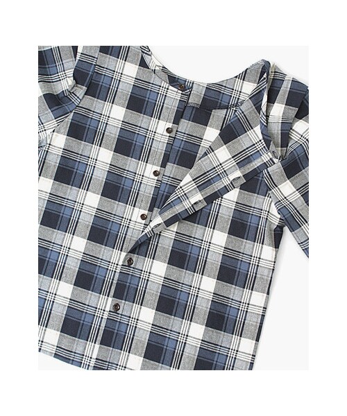 KBF（ケイビーエフ）の「2wayチェックプルオーバー（トップス・レディース・BEIGE/NAVY/RED・one）」の13枚目の写真