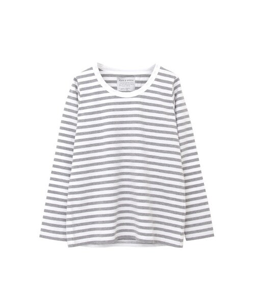 URBAN RESEARCH DOORS（アーバンリサーチドアーズ）の「FORK&amp;SPOON　クルーネック Border ロングスリーブ Tシャツ（トップス・レディース・WHT×BLK/WHT×T.GRY/WHT×BLUE2/T.GR×T.BL/WHT×YEL・one）」の3枚目の写真