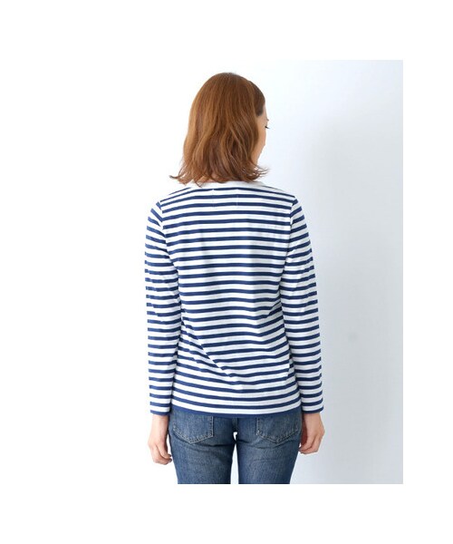 URBAN RESEARCH DOORS（アーバンリサーチドアーズ）の「FORK&amp;SPOON　クルーネック Border ロングスリーブ Tシャツ（トップス・レディース・WHT×BLK/WHT×T.GRY/WHT×BLUE2/T.GR×T.BL/WHT×YEL・one）」の12枚目の写真