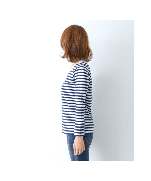 URBAN RESEARCH DOORS（アーバンリサーチドアーズ）の「FORK&amp;SPOON　クルーネック Border ロングスリーブ Tシャツ（トップス・レディース・WHT×BLK/WHT×T.GRY/WHT×BLUE2/T.GR×T.BL/WHT×YEL・one）」の11枚目の写真