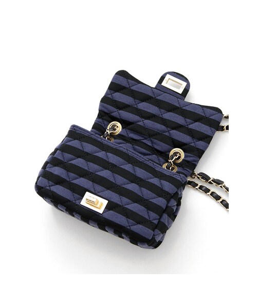 URBAN RESEARCH DOORS(アーバンリサーチドアーズ)の「ボーダーキルティングショルダーバック(バッグ・レディース・GREY/IVORY/PURPLE・one)」の9枚目の写真