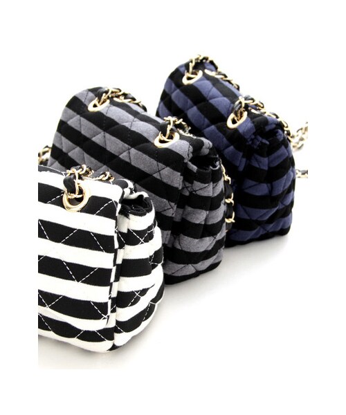 URBAN RESEARCH DOORS(アーバンリサーチドアーズ)の「ボーダーキルティングショルダーバック(バッグ・レディース・GREY/IVORY/PURPLE・one)」の13枚目の写真