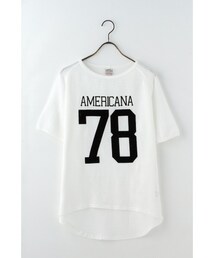 【オシャレ☆L'Appartment AMERICANA】ベージュ　カットソー AMERICANA/アメリカーナ】 Graphic T-shirt（Tシャツ