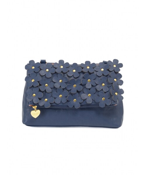 Honey Salon（ハニーサロン）の「メニーフラワークラッチ（バッグ・レディース・ライトベージュ/ピンク/ネイビー・Free）」の2枚目の写真