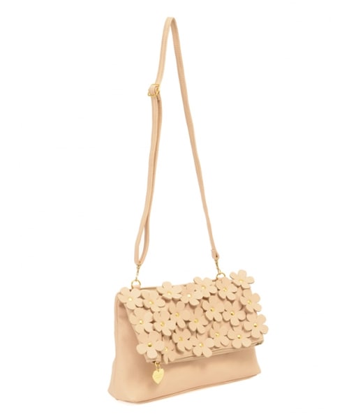 Honey Salon（ハニーサロン）の「メニーフラワークラッチ（バッグ・レディース・ライトベージュ/ピンク/ネイビー・Free）」の8枚目の写真