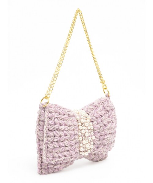 Honey Salon（ハニーサロン）の「パールリボン（バッグ・レディース・ラベンダー/ブルーグレー・Free）」の6枚目の写真