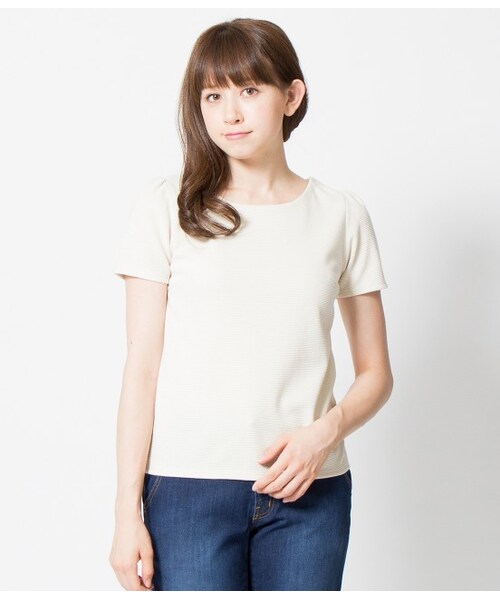 ROPE' PICNIC(ロペピクニック)の「【WEB限定サイズ40】ラメリップルボーダープルオーバー(トップス・レディース・キナリ/ネイビー/ピンク・38/40)」の3枚目の写真