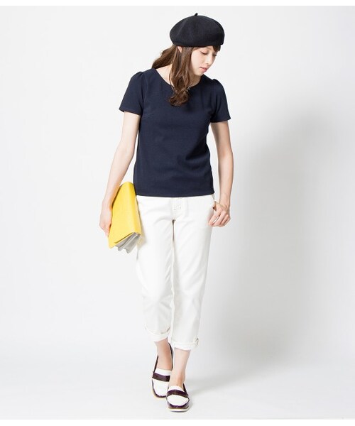 ROPE' PICNIC(ロペピクニック)の「【WEB限定サイズ40】ラメリップルボーダープルオーバー(トップス・レディース・キナリ/ネイビー/ピンク・38/40)」の12枚目の写真