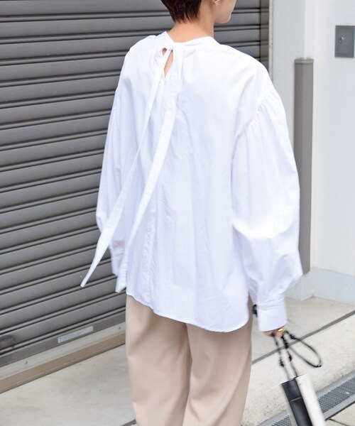 no brand（ノーブランド）の「バックリボンバルーンシャツBL（シャツ/ブラウス・レディース・その他）」の4枚目の写真