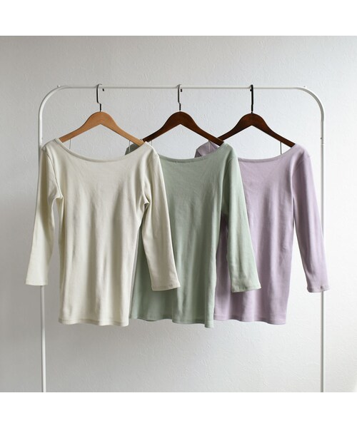 Lavish Gate(ラヴィッシュゲート)の「nh-tops-04034 日本製 バックレースアップ リブ プルオーバー エクリュ ミント ラベンダー(Tシャツ/カットソー・レディース・その他)」の6枚目の写真