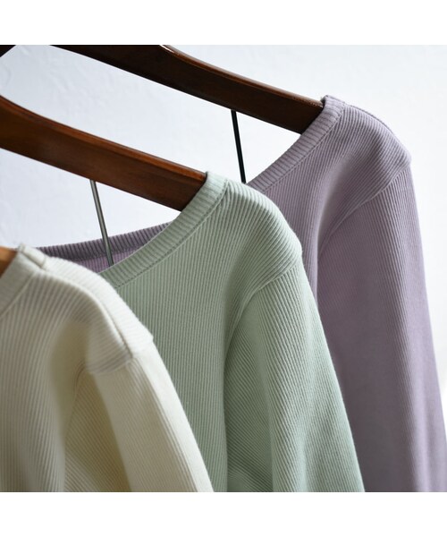 Lavish Gate(ラヴィッシュゲート)の「nh-tops-04034 日本製 バックレースアップ リブ プルオーバー エクリュ ミント ラベンダー(Tシャツ/カットソー・レディース・その他)」の8枚目の写真