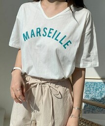 DHOLIC | VネックロゴTシャツ(Tシャツ/カットソー)