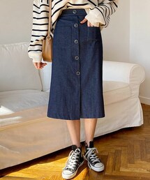 DHOLIC | ポケットボタンデニムスカート(デニムスカート)