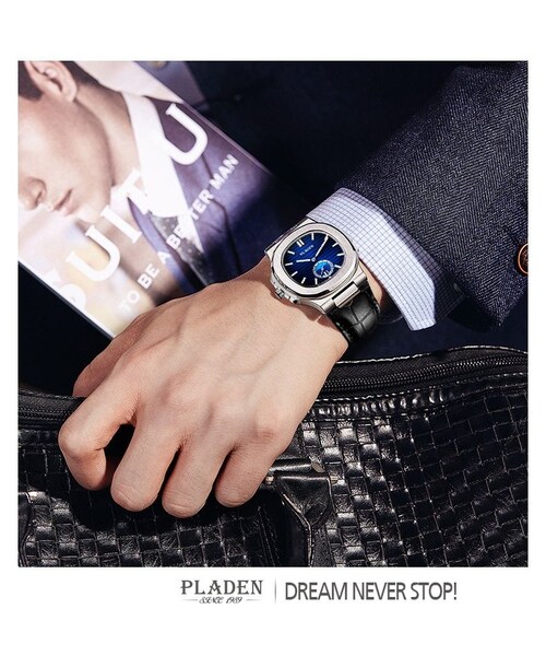 no brand（ノーブランド）の「PLADEN メンズ クォーツ腕時計 ノーチラスオマージュモデル シルバーシリーズ（アナログ腕時計・メンズ・その他）」の11枚目の写真