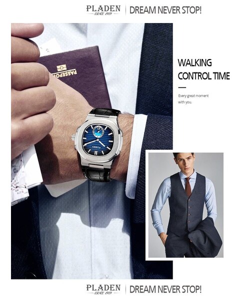 no brand（ノーブランド）の「PLADEN メンズ クォーツ腕時計 ノーチラスオマージュモデル シルバーシリーズ（アナログ腕時計・メンズ・その他）」の10枚目の写真