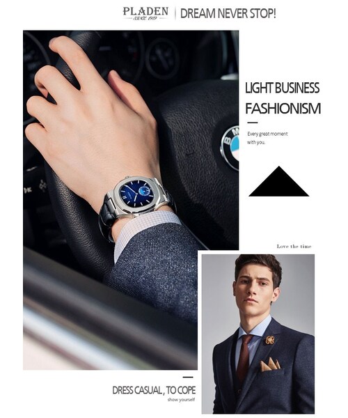 no brand（ノーブランド）の「PLADEN メンズ クォーツ腕時計 ノーチラスオマージュモデル シルバーシリーズ（アナログ腕時計・メンズ・その他）」の8枚目の写真