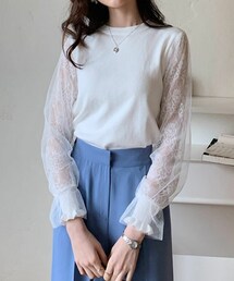 DHOLIC | レーススリーブニット(ニット/セーター)