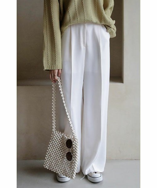 DHOLIC（ディーホリック）の「ハイウエストタックスラックス（その他パンツ・レディース・ブルー/ブラック/ホワイト・FREE）」の2枚目の写真