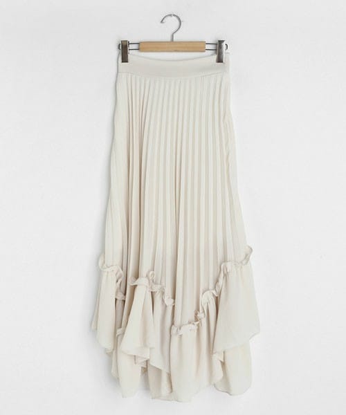 DHOLIC(ディーホリック)の「プリーツフリルスカート(スカート・レディース・パープル/ホワイト/ブラック・FREE)」の2枚目の写真