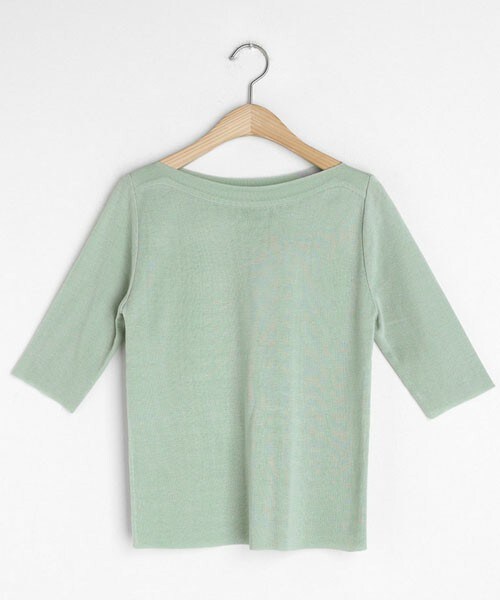 DHOLIC（ディーホリック）の「ボートネックハーフスリーブニット（ニット/セーター・レディース・ホワイト/ピンク/グリーン/ブラック/ブルー・FREE）」の3枚目の写真