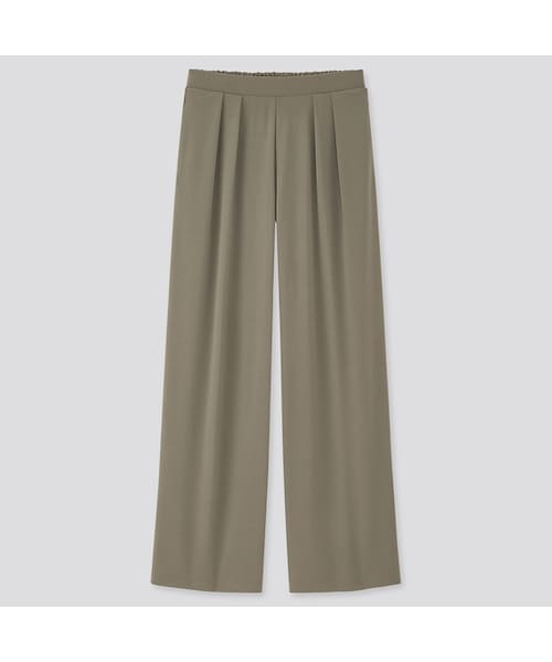 UNIQLO（ユニクロ）の「クレープジャージーワイドパンツ（丈長め72cm）（その他パンツ・レディース・BLUE 62/OLIVE 56/BLACK 09/BEIGE 31/NATURAL 30・3XL/XS/L/XL/S/M/XXL）」の5枚目の写真