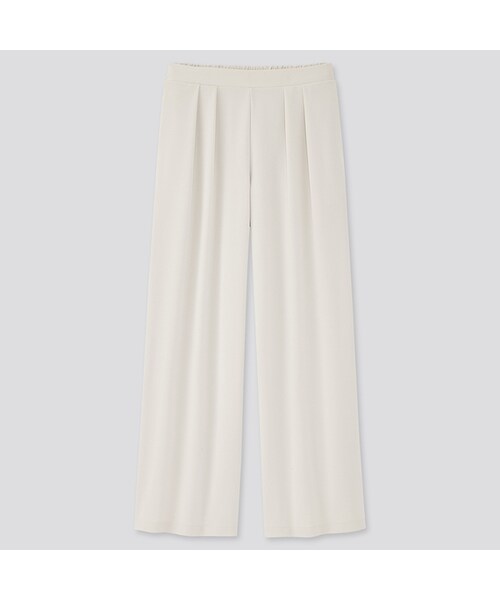 UNIQLO（ユニクロ）の「クレープジャージーワイドパンツ（丈長め72cm）（その他パンツ・レディース・BLUE 62/OLIVE 56/BLACK 09/BEIGE 31/NATURAL 30・3XL/XS/L/XL/S/M/XXL）」の4枚目の写真