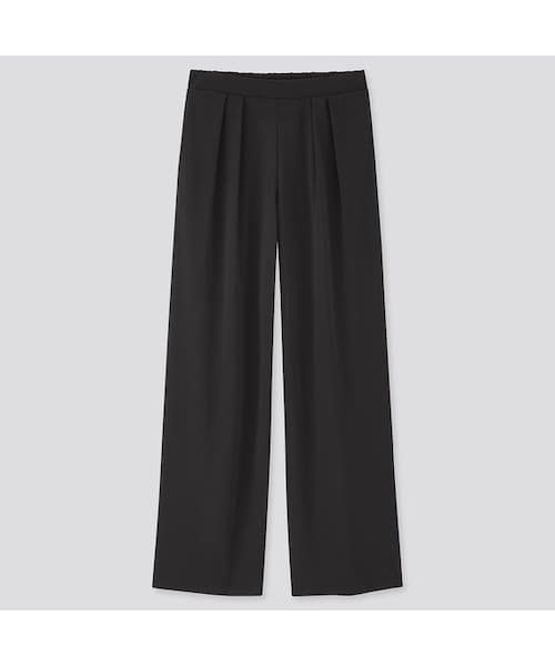 UNIQLO（ユニクロ）の「クレープジャージーワイドパンツ（丈長め72cm）（その他パンツ・レディース・BLUE 62/OLIVE 56/BLACK 09/BEIGE 31/NATURAL 30・3XL/XS/L/XL/S/M/XXL）」の2枚目の写真