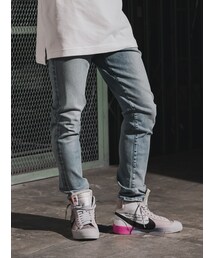 RE:LORE | 14.5oz Slim-fit Tapered Hyper Stretch Denim Jeans Light Blue　19S-201(デニムパンツ)