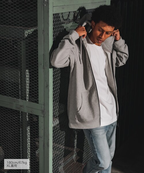 RE:LORE（リロア）の「Raglan Zip Hooded Sweatshirt T/GRY　19S-104（パーカー・メンズ・その他）」の2枚目の写真