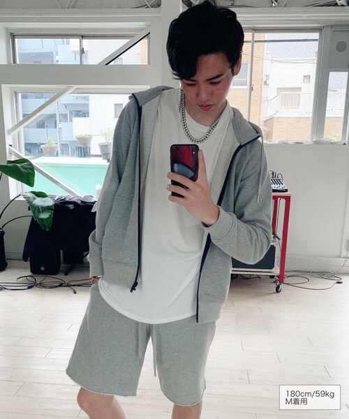 RE:LORE（リロア）の「Raglan Zip Hooded Sweatshirt T/GRY　19S-104（パーカー・メンズ・その他）」の3枚目の写真