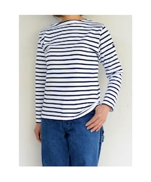 SAINT JAMES | 【再入荷】SAINT JAMES セントジェームス OUESSANT ウエッソンボーダー NEIGE/MARINE(Tシャツ/カットソー)