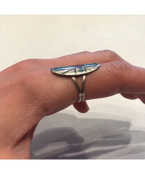 ZUNI K.Y刻印 IndianJewelry インレイクロスシルバーリング ZUNI K.Y刻印 IndianJewelry インレイクロスシルバーリング
