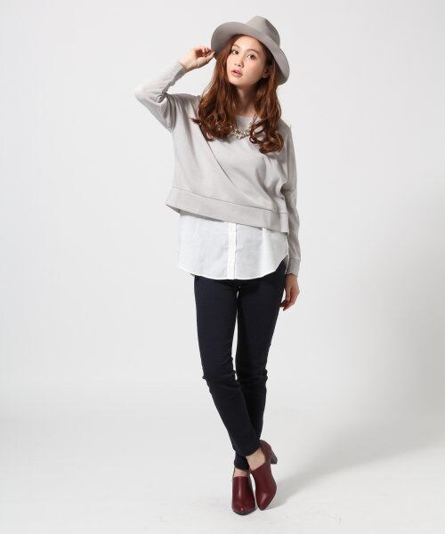 GLOBAL WORK（グローバルワーク）の「ガラスリムパンツ１４ＦＷ（パンツ・レディース・千鳥01/ブラック×ネイビーギンガム87/ブラックウォッチ88・Ｓ/Ｍ/Ｌ/ＸＬ）」の5枚目の写真