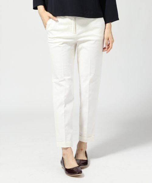 GLOBAL WORK(グローバルワーク)の「ムジガラトラウザー14FW(パンツ・レディース・ホワイト無地05/ボルドーチェック38/ネイビー無地88/ネイビーチェック89・S/M/L)」の1枚目の写真