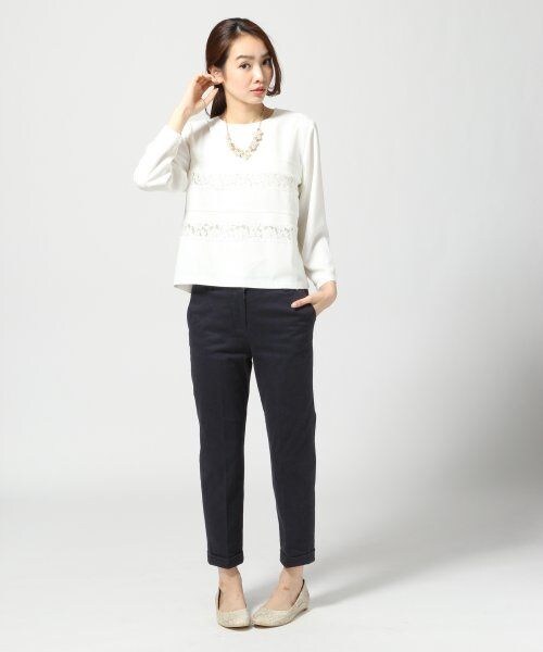 GLOBAL WORK(グローバルワーク)の「ムジガラトラウザー14FW(パンツ・レディース・ホワイト無地05/ボルドーチェック38/ネイビー無地88/ネイビーチェック89・S/M/L)」の7枚目の写真