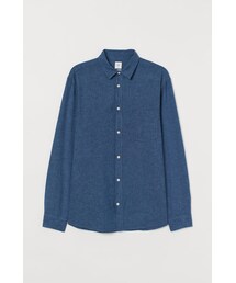 H&M | H&M - レギュラーフィット リネンブレンドシャツ - ブルー(シャツ/ブラウス)