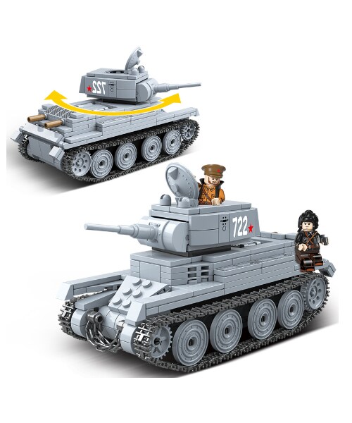no brand（ノーブランド）の「レゴ互換 戦車 BT-7 ソ連軍 ミニフィグ＋