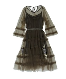 no brand（ノーブランド）の「シースルー レースワンピース 長袖