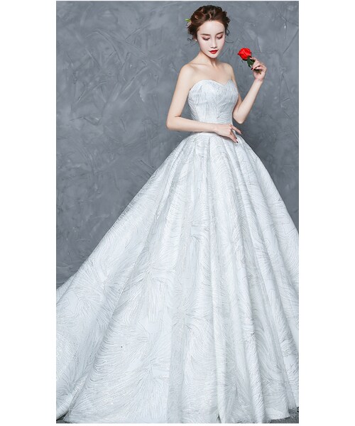 no brand(ノーブランド)の「wedding dress silver white long no brand(ノーブランド)の「wedding dress silver white long
