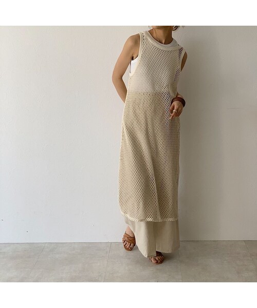 Lavish Gate（ラヴィッシュゲート）の「onepiece-04015　日本製　メッシュネット　2way エプロンワンピース　エクリュ（ワンピース・レディース・その他）」の2枚目の写真