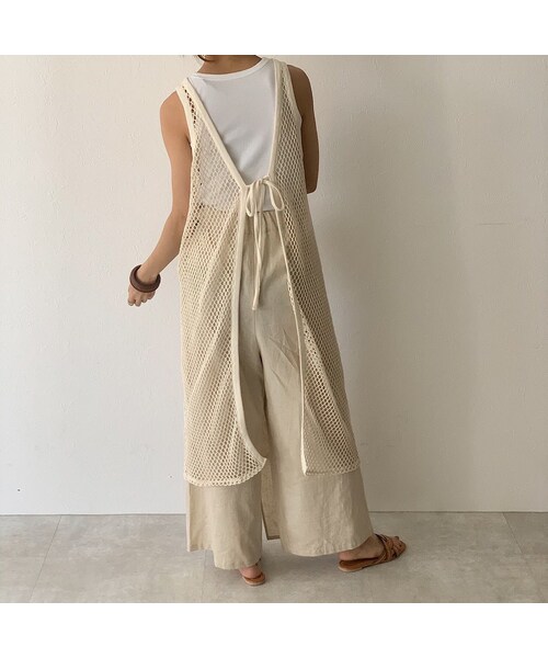 Lavish Gate（ラヴィッシュゲート）の「onepiece-04015　日本製　メッシュネット　2way エプロンワンピース　エクリュ（ワンピース・レディース・その他）」の4枚目の写真