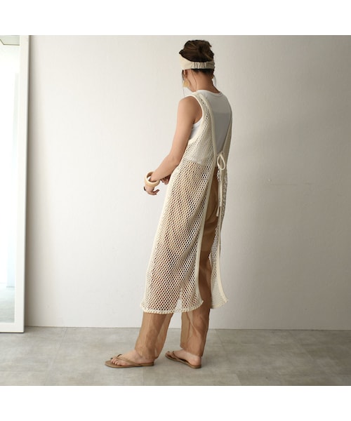 Lavish Gate（ラヴィッシュゲート）の「onepiece-04015　日本製　メッシュネット　2way エプロンワンピース　エクリュ（ワンピース・レディース・その他）」の8枚目の写真