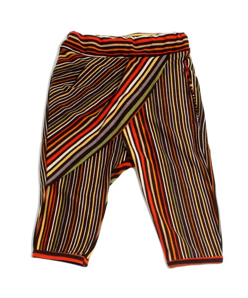 One deux boo(ワンドゥーブー)の「八分丈パンツ(ストライプニット)(パンツ・キッズ・ブラウン・XS(80~90cm)/S(100~110cm)/M(120~130cm)/L(140~150cm))」の1枚目の写真