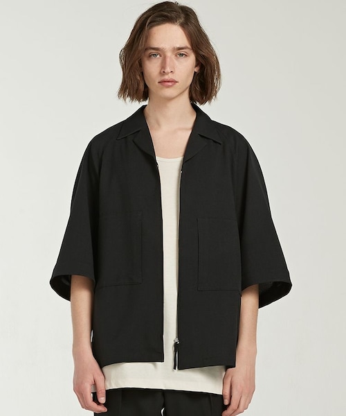 LIDNM(リドム)の「HALF SLEEVE ZIP UP(シャツ/ブラウス・メンズ・ブラック系・MEDIUM/LARGE)」の2枚目の写真