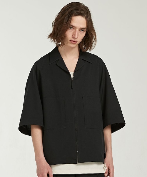 LIDNM(リドム)の「HALF SLEEVE ZIP UP(シャツ/ブラウス・メンズ・ブラック系・MEDIUM/LARGE)」の6枚目の写真