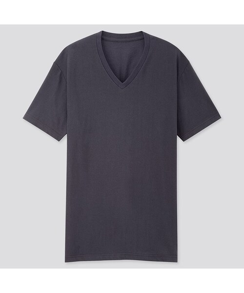UNIQLO（ユニクロ）の「ドライカラーVネックT（半袖）（Tシャツ/カットソー・メンズ・WHITE 00/GRAY 03/NAVY 69/BLACK 09/DARK GRAY 08・XL/M/S/L/4XL/XXL/3XL）」の5枚目の写真