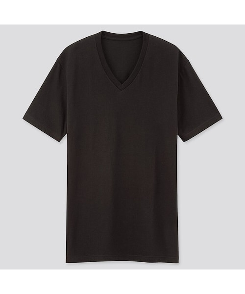 UNIQLO（ユニクロ）の「ドライカラーVネックT（半袖）（Tシャツ/カットソー・メンズ・WHITE 00/GRAY 03/NAVY 69/BLACK 09/DARK GRAY 08・XL/M/S/L/4XL/XXL/3XL）」の2枚目の写真